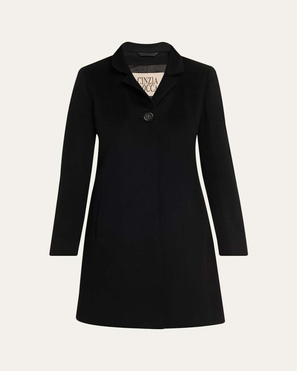 Pure Wool Coat with Inverted Collar